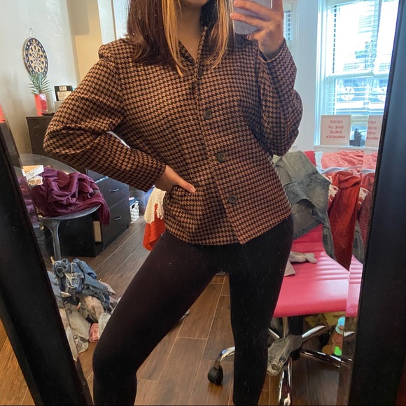 HP⭐️ Vintage Houndstooth Blazer Jacket - Picture 11 of 12